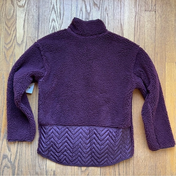 NEW Athleta Cozy Snap Sherpa Pullover Sweatshirt 466888 Purple NWT - Picture 8 of 8